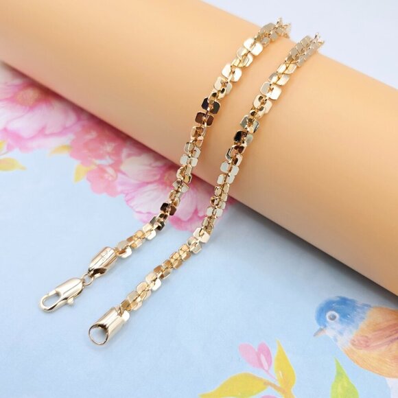 Shiny Rose Gold Mirror Box Chain Necklace, 19.7 Inch Reflective Finish, XPNL0091 - Picture 9 of 12